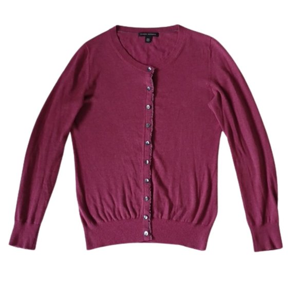 Banana Republic Cotton/Cashmere Mini Ruffle Cardigan- Sz. Sm - Picture 1 of 11